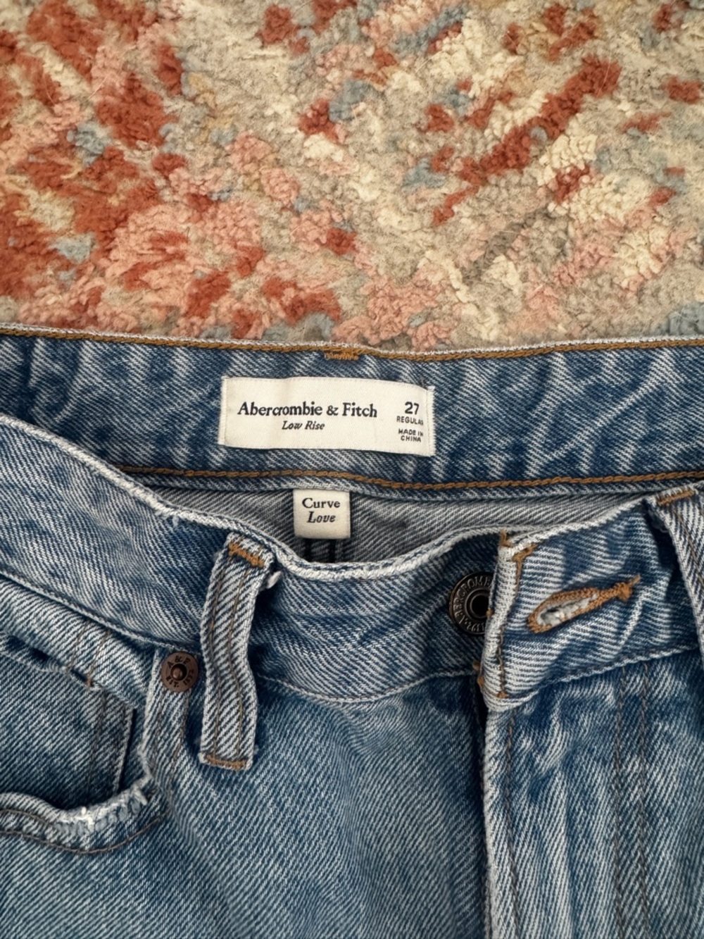 Abercrombie & Fitch Light Blue Low Rise Denim Jeans - Picture 2 of 3